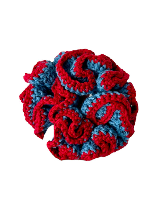RUFFLE SCRUNCHIE - ‘WATER + WINE’